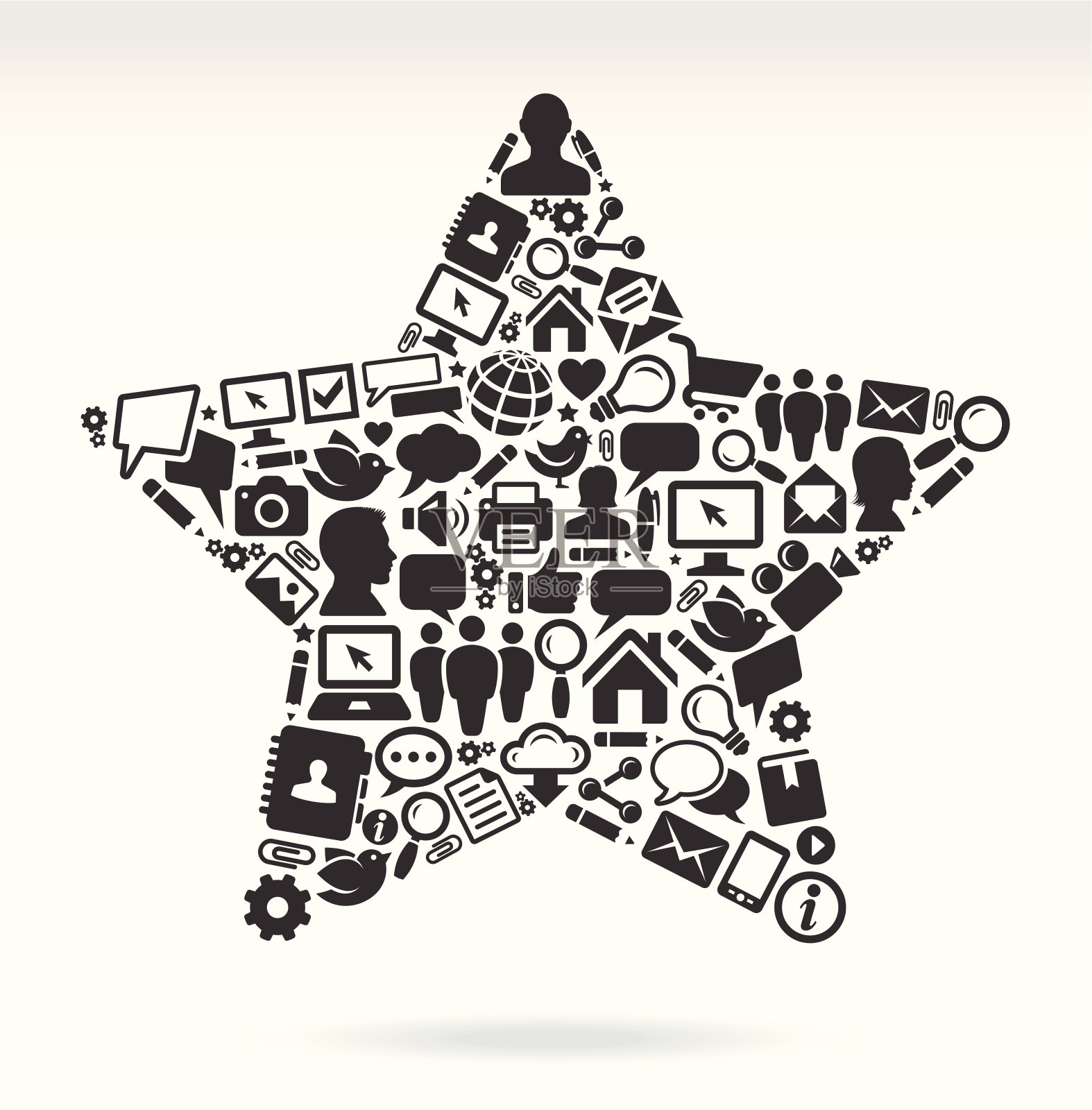 星形与互联网和技术版税免费矢量艺术插画图片素材