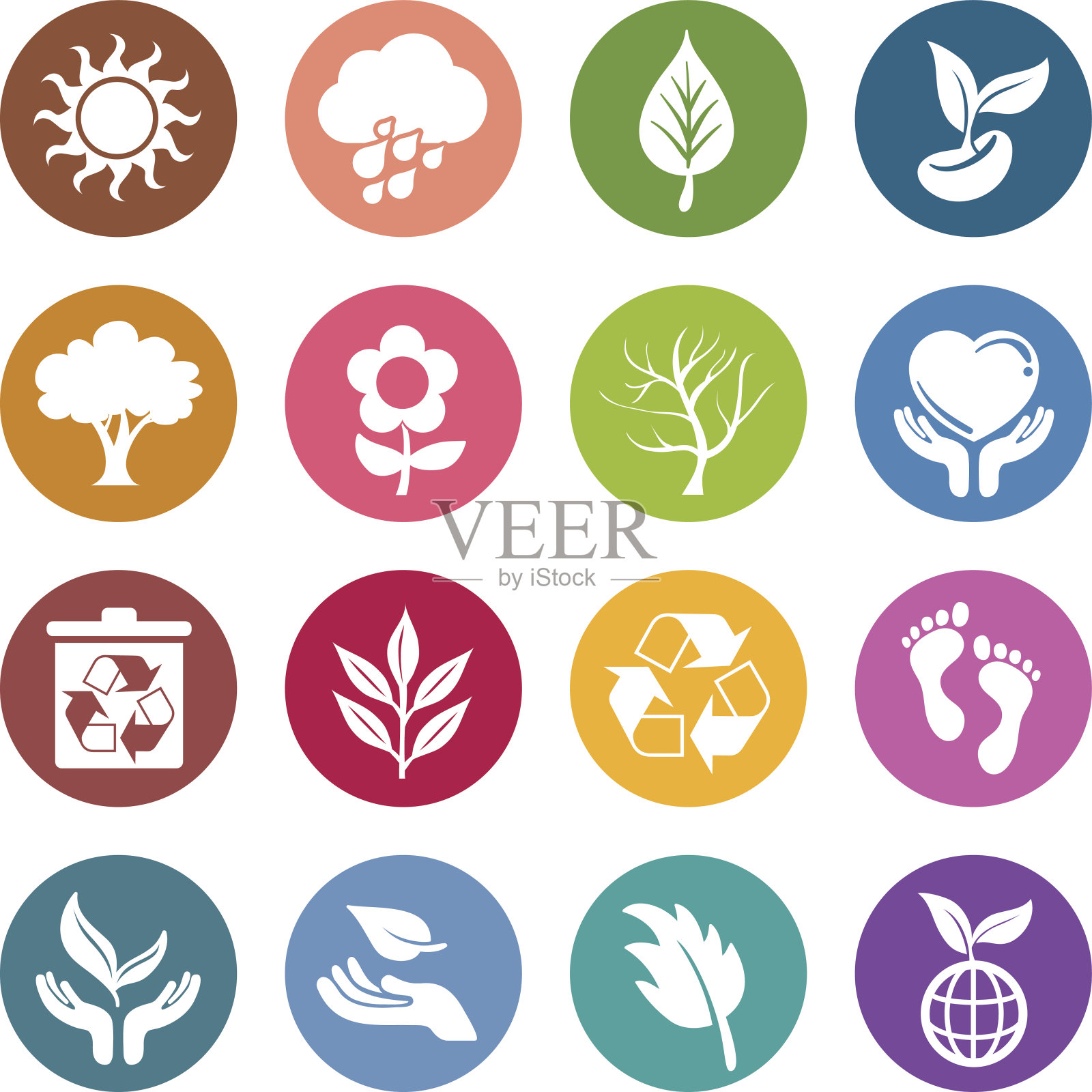 信息图标:环境问题图标素材