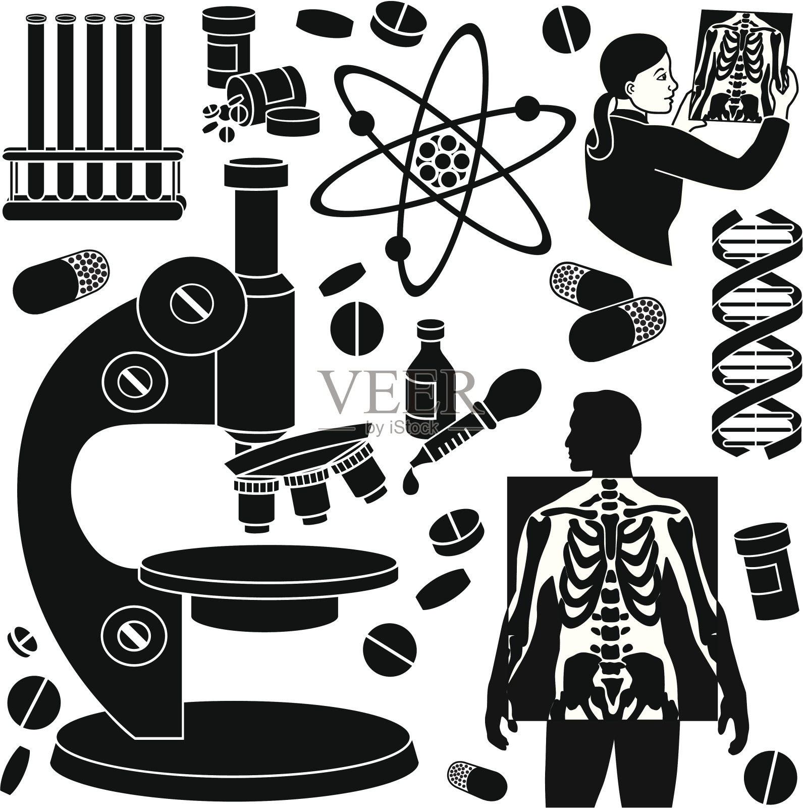 医学研究插画图片素材