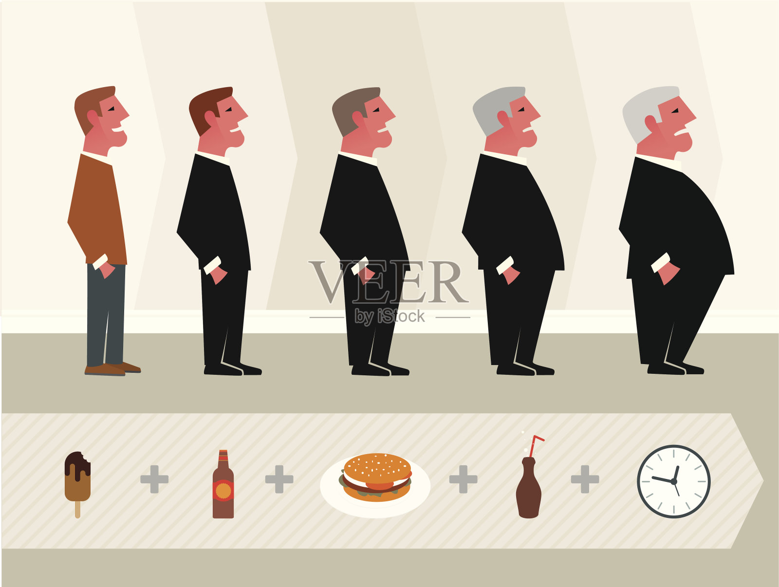 如何变胖插画图片素材