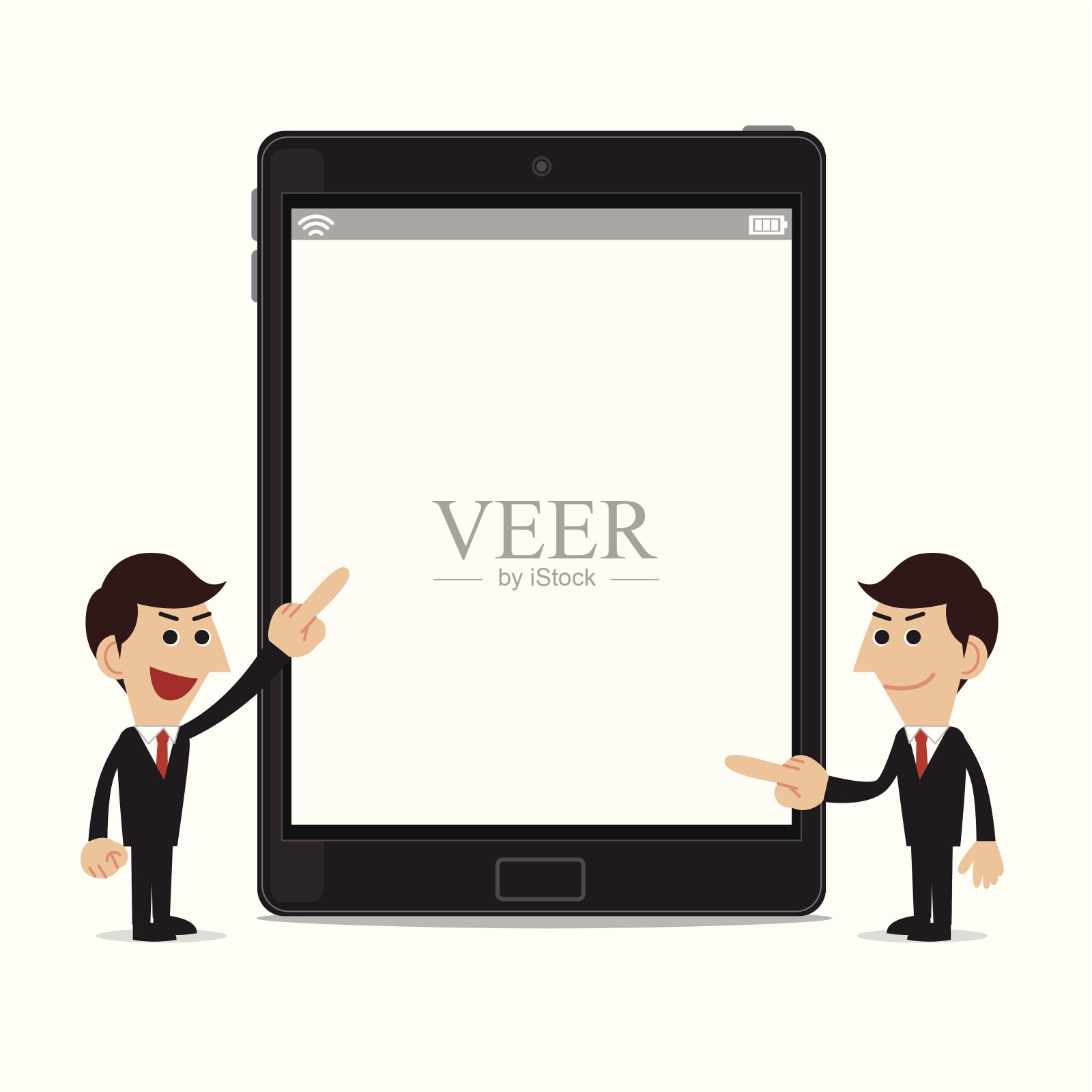商人平板电脑插画图片素材