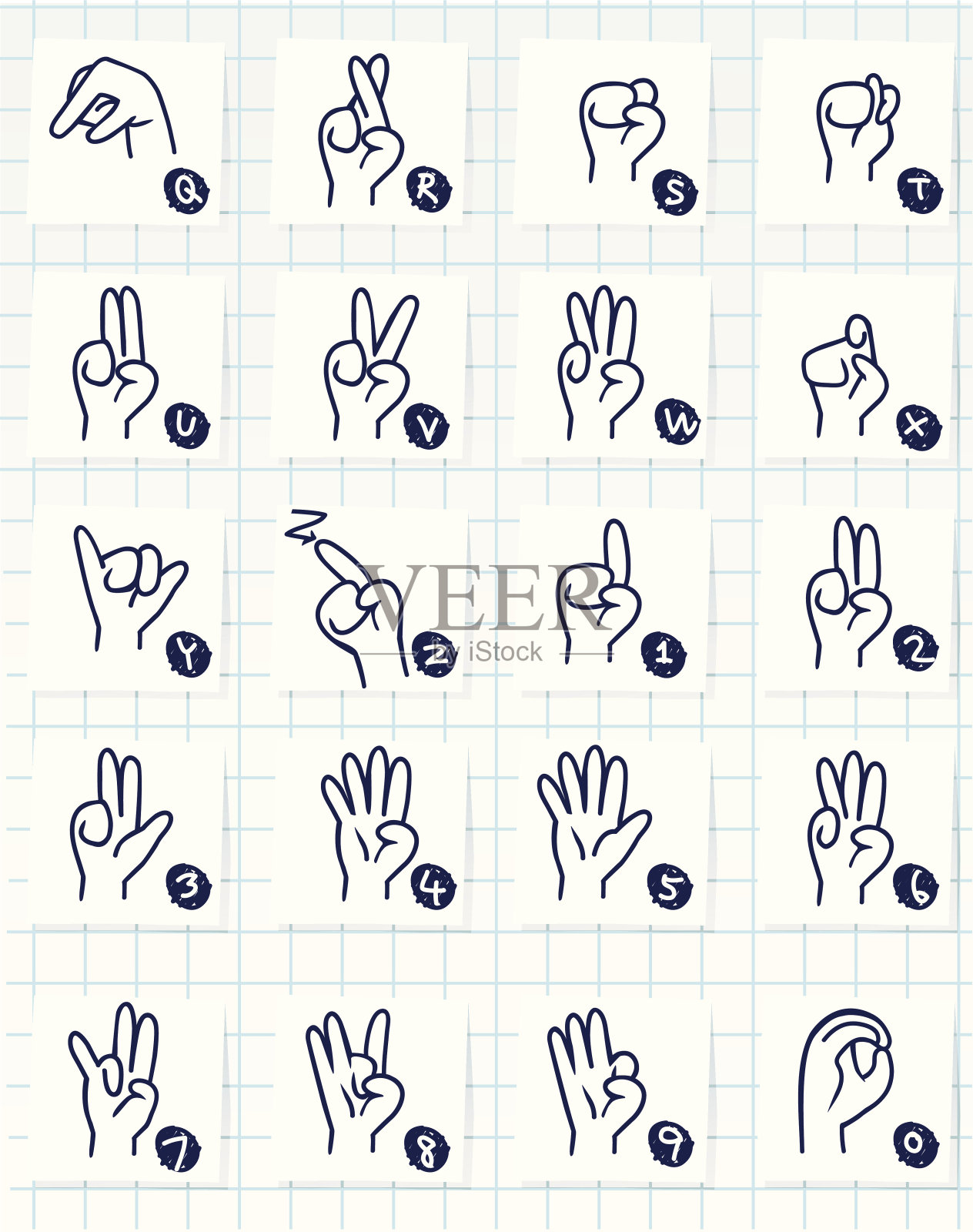 手势语插画图片素材