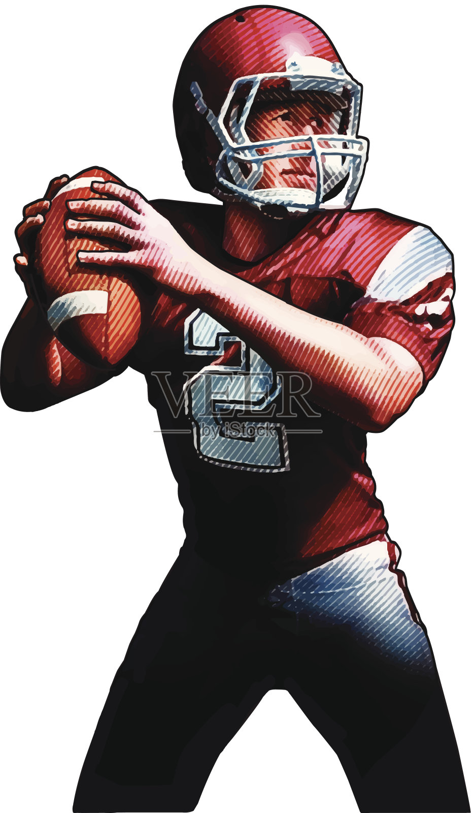 四分卫三步落地插画图片素材