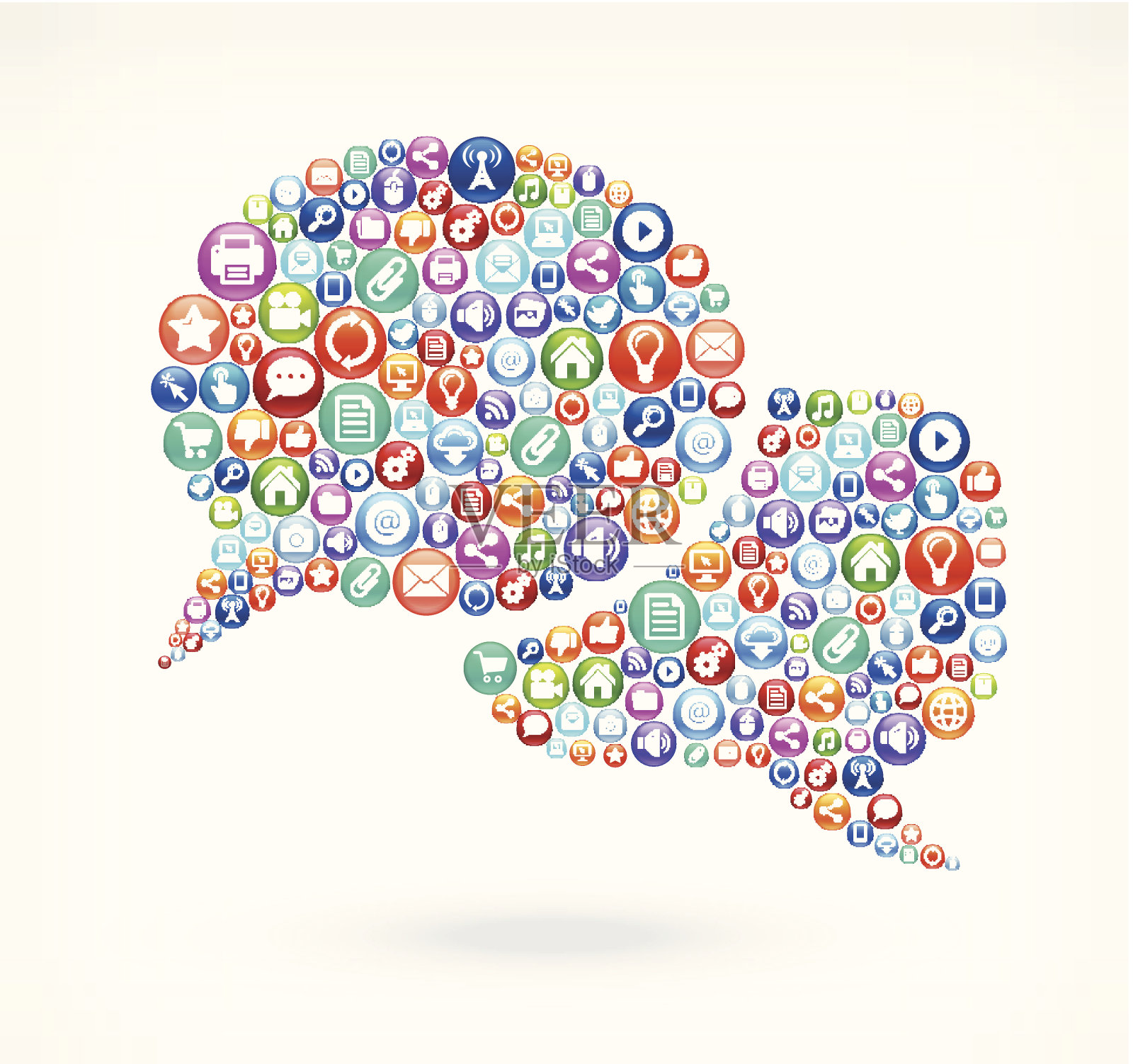 聊天泡泡社交网络和互联网版税免费矢量艺术插画图片素材