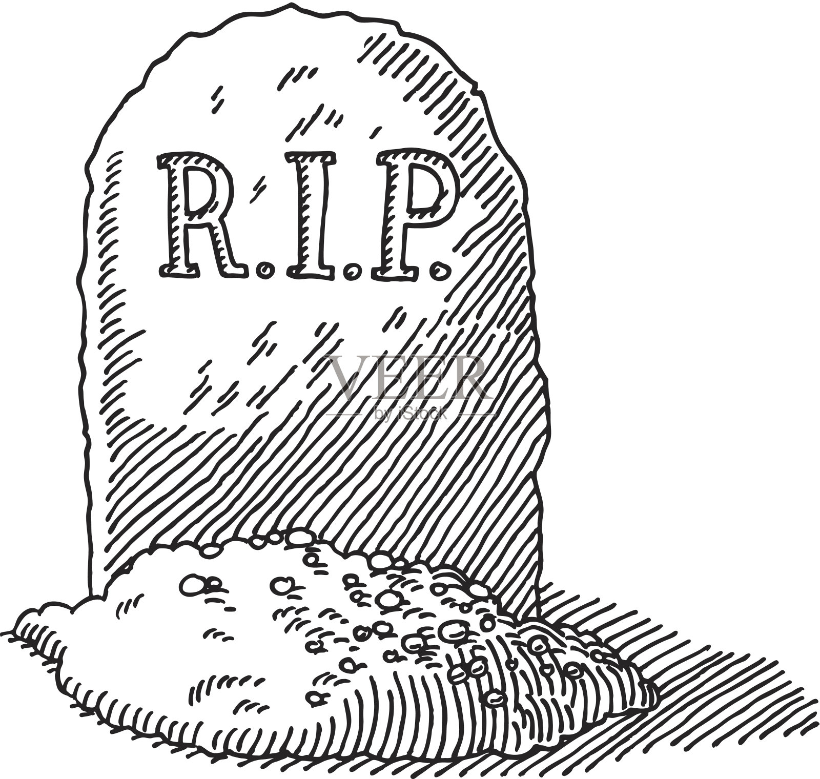 墓碑撕画设计元素图片