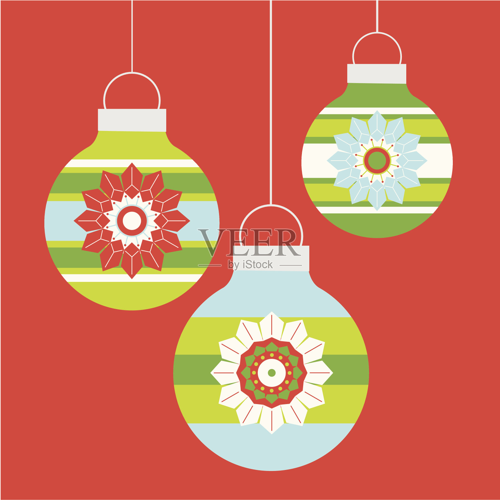 三个挂着的圣诞小玩意儿设计模板素材