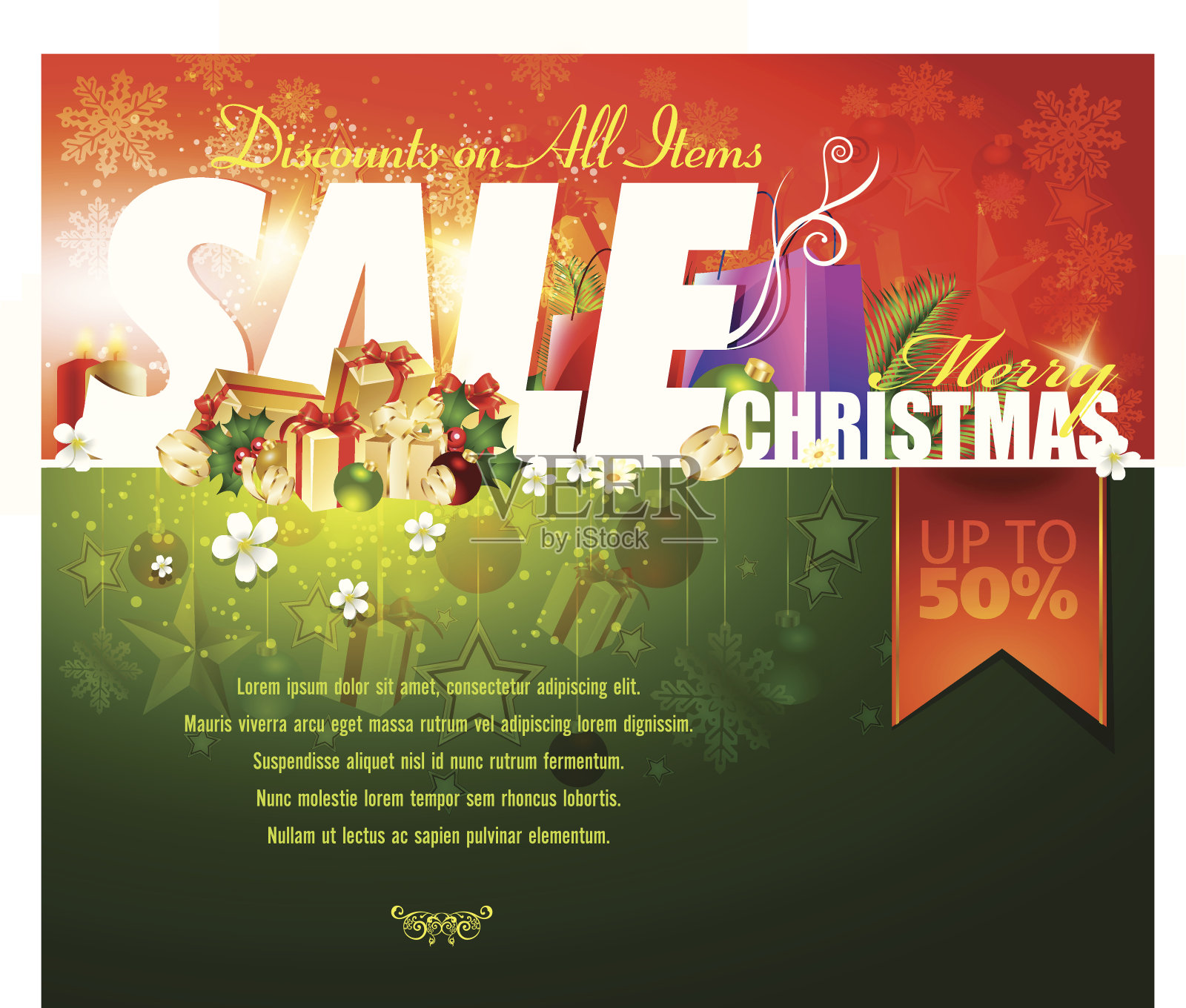 圣诞快乐背景与拷贝空间插画图片素材