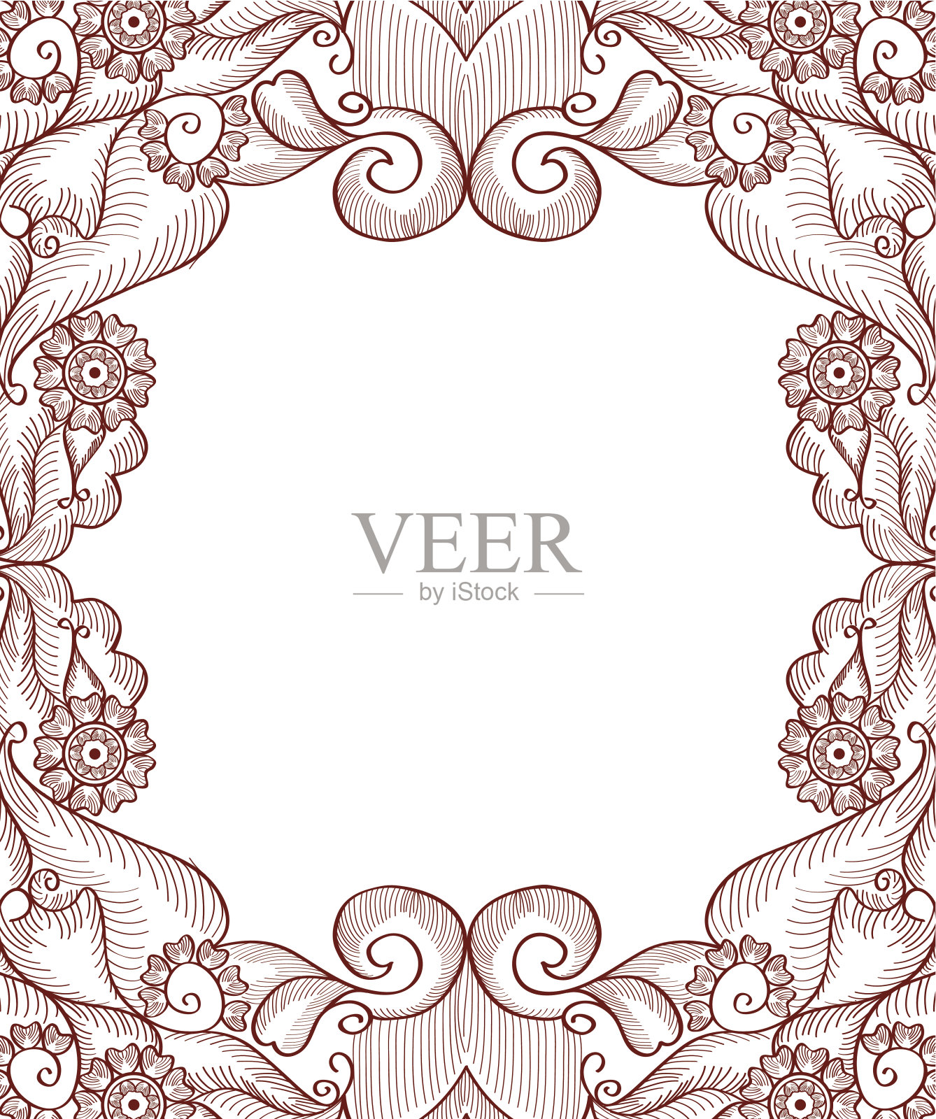 指甲花框架设计元素图片