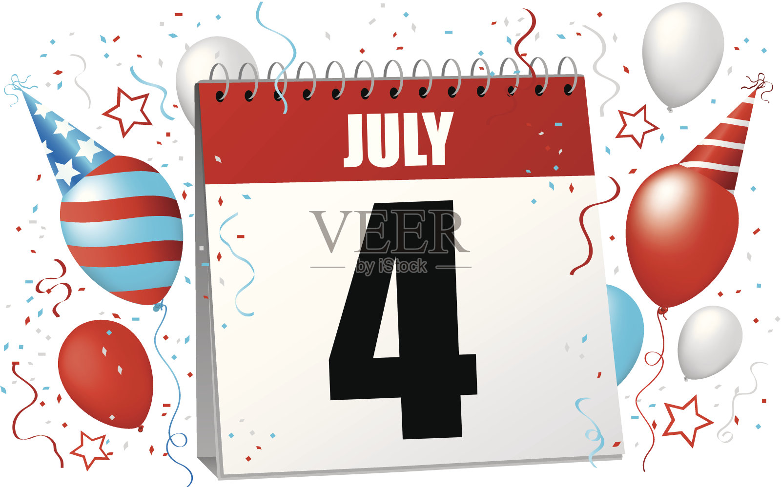 七月四日插画图片素材