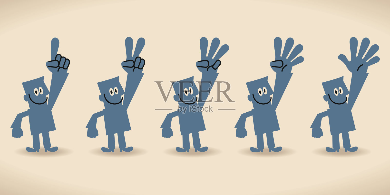 一二三四五插画图片素材