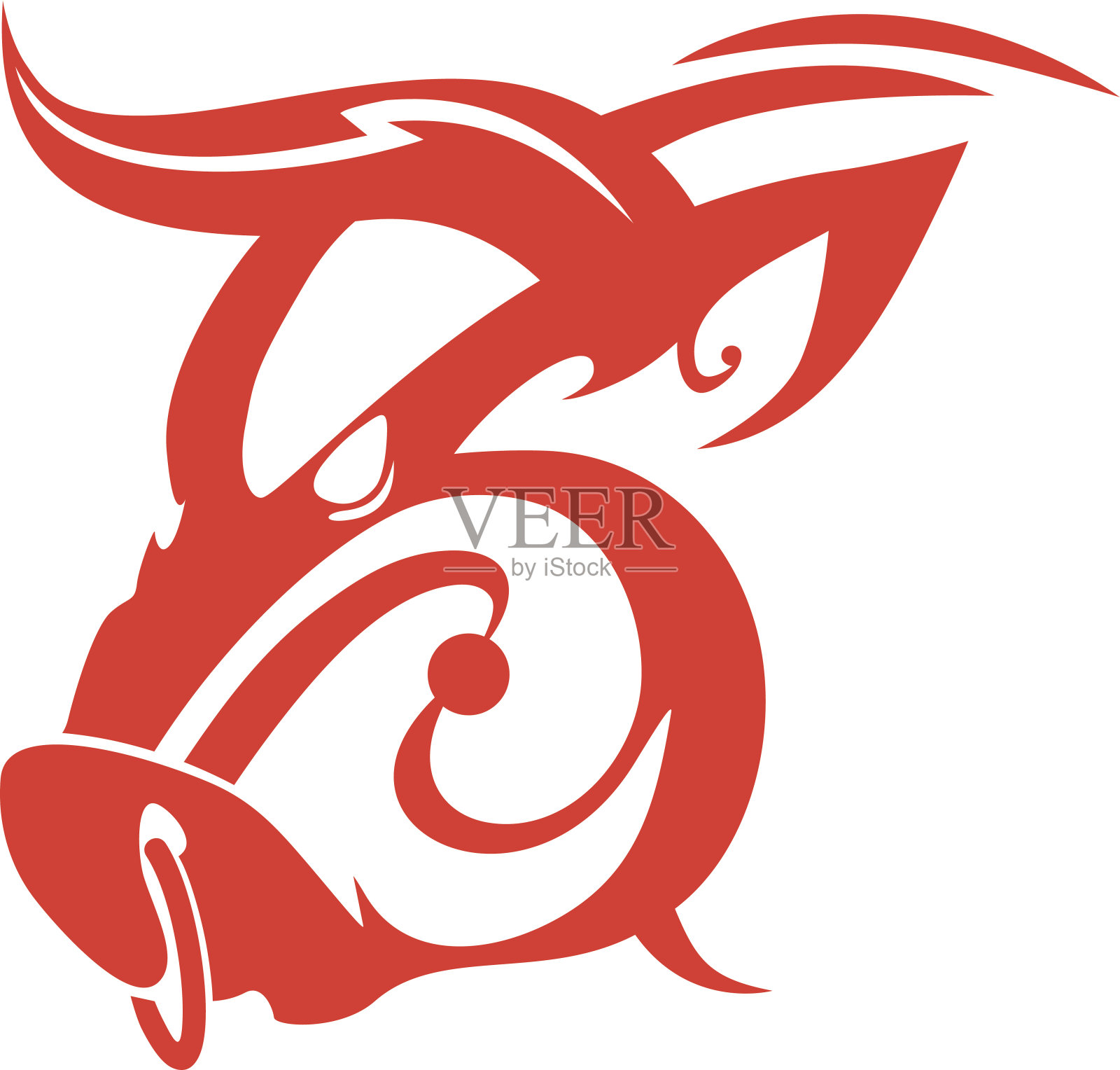 一头矢量牛的头插画图片素材