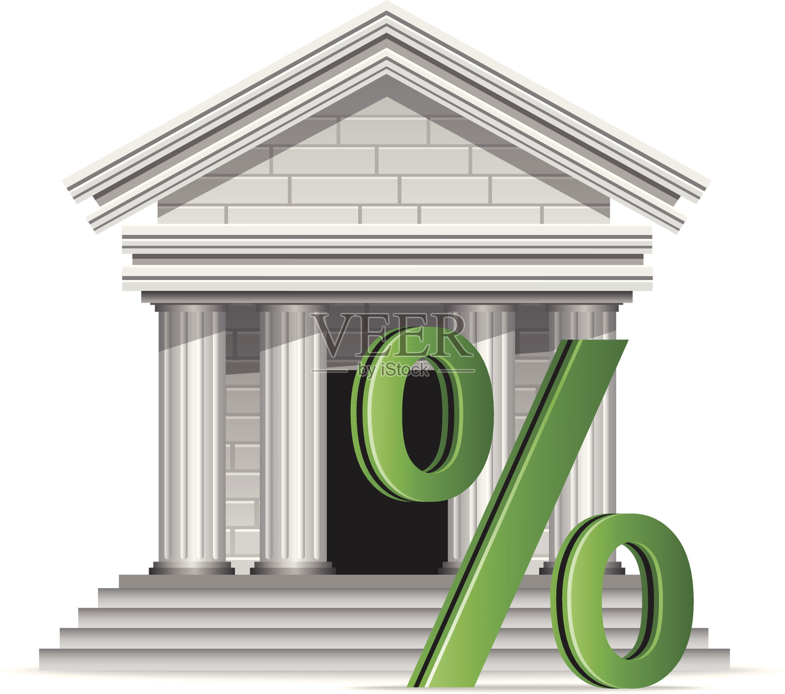有百分比标志的银行插画图片素材