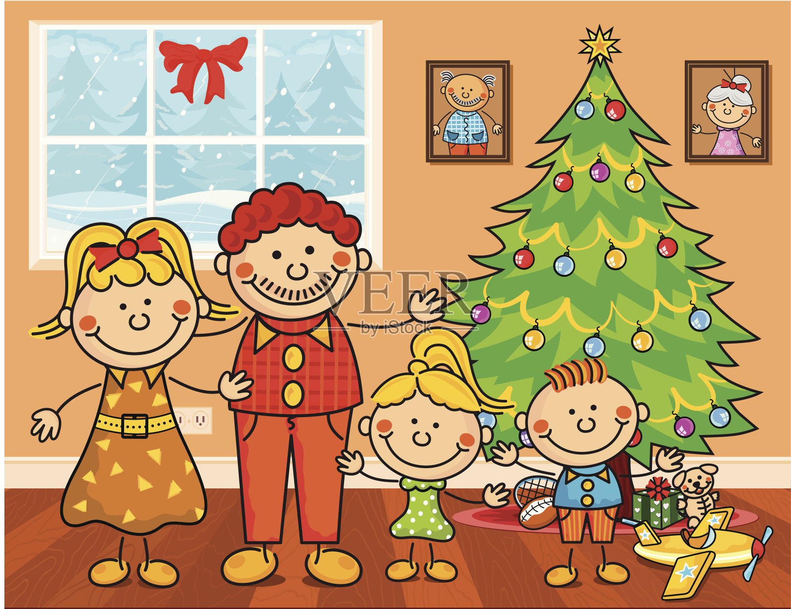 家人在圣诞节设计模板素材