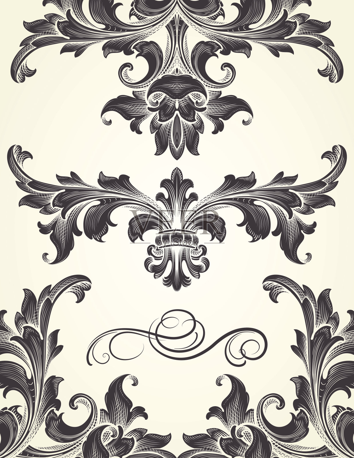 法国雕刻插画图片素材