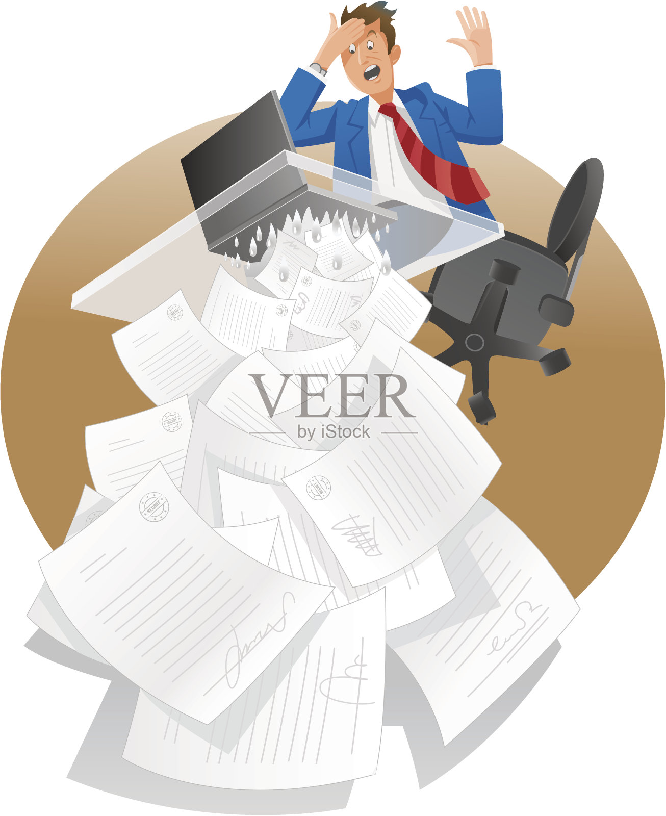 计算机泄露机密数据插画图片素材