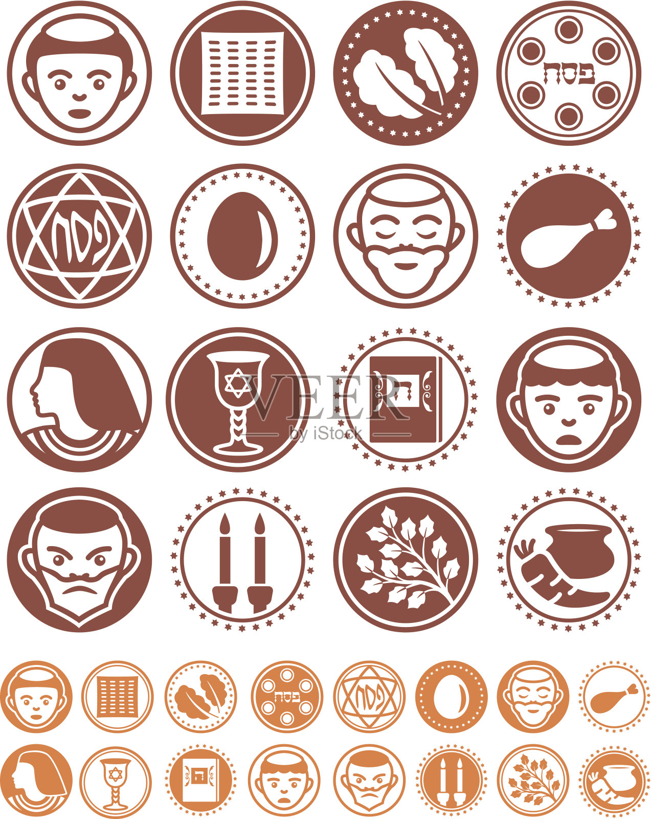 逾越节-印章集插画图片素材