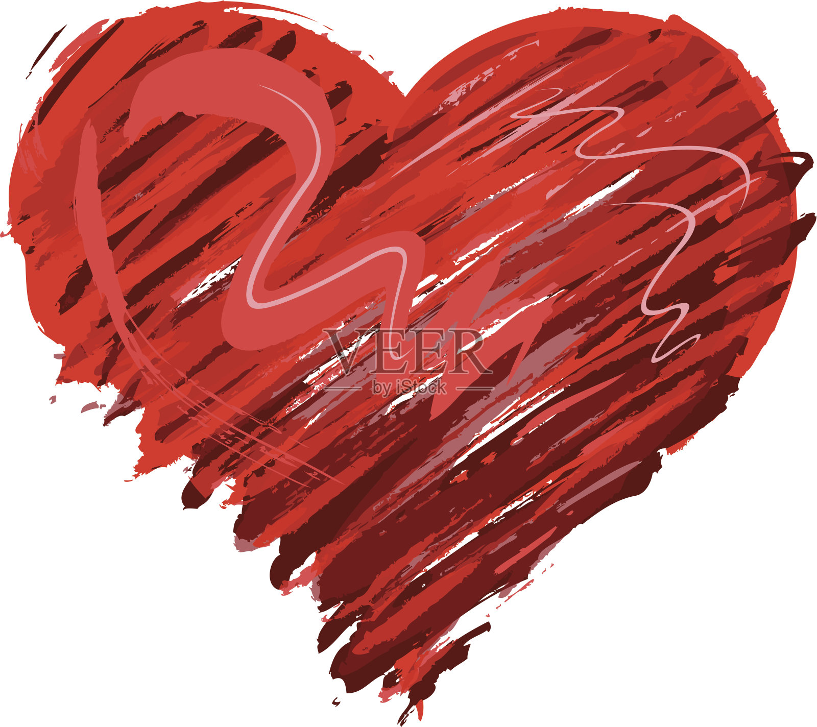 印刷心形插画图片素材