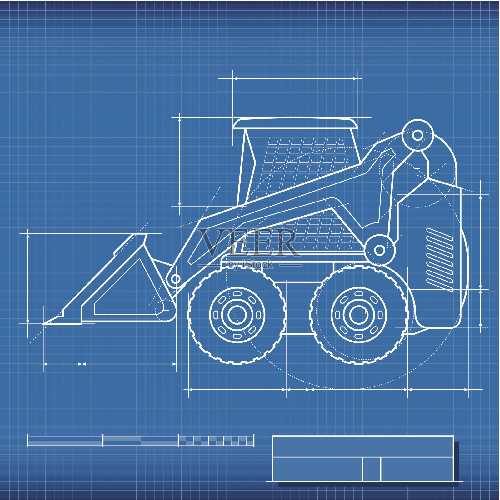 蓝图装载机插画图片素材