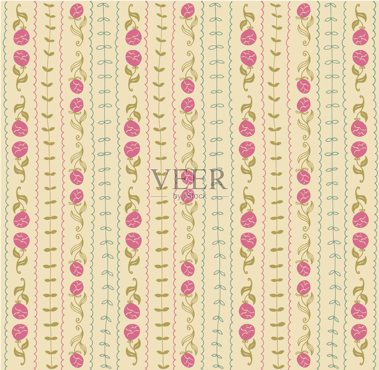 花卉图案的壁纸插画图片素材