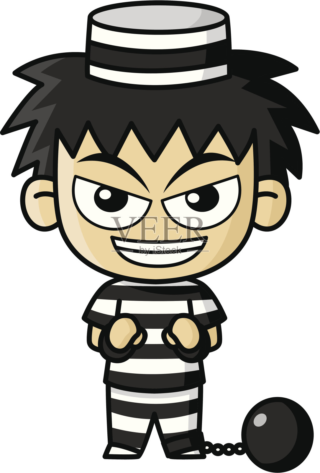 囚犯卡通设计元素图片