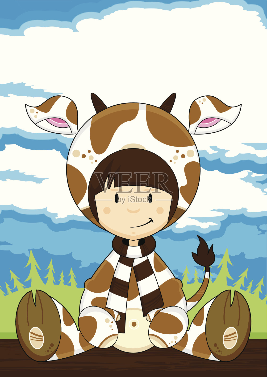 穿牛皮的女孩设计元素图片