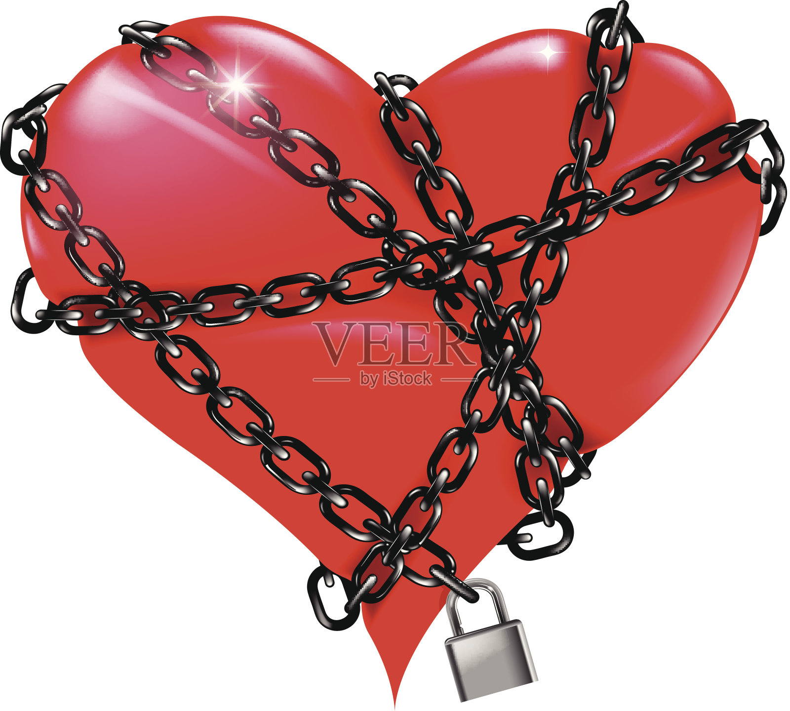 锁心形状插画图片素材