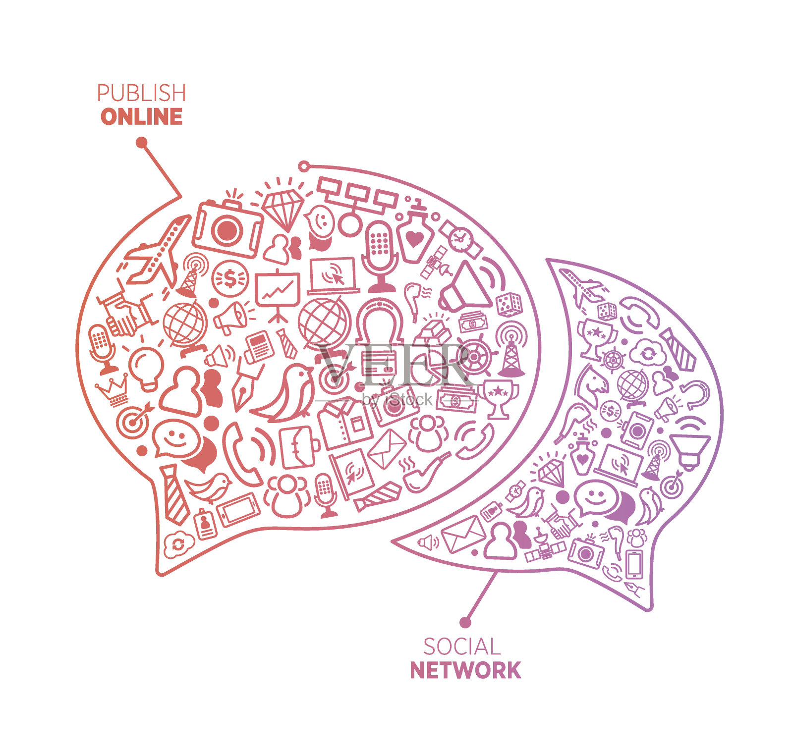 社交网络插画图片素材