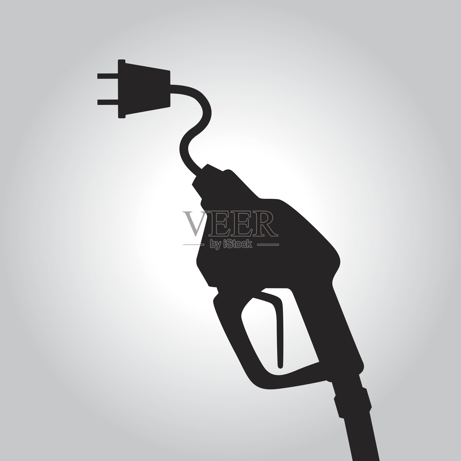 黑牌电动气泵插画图片素材