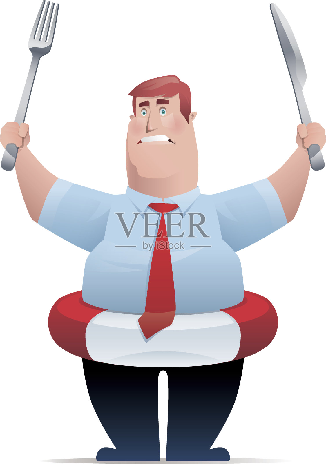 人与浮标插画图片素材