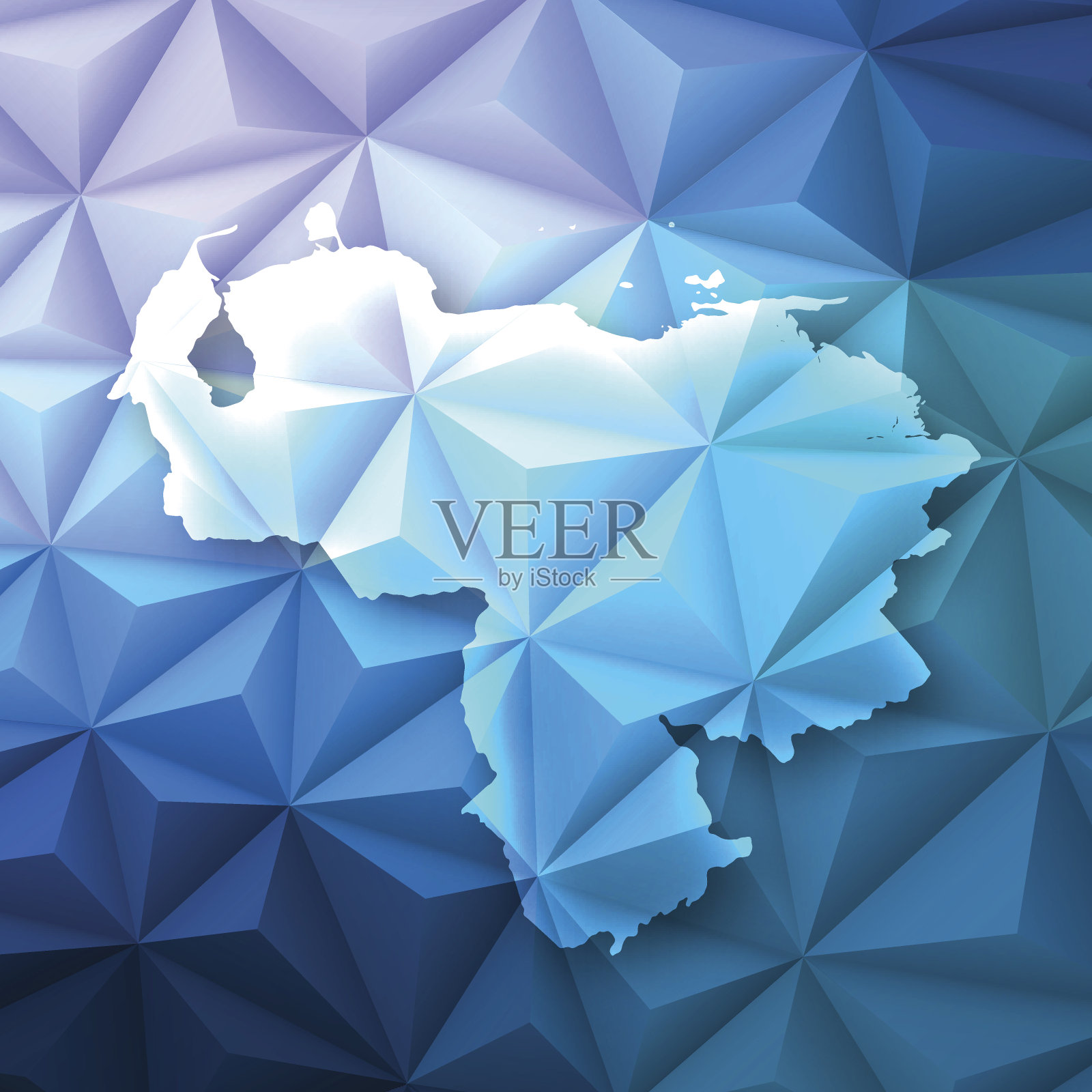 委内瑞拉在抽象多边形背景-低多边形,几何插画图片素材