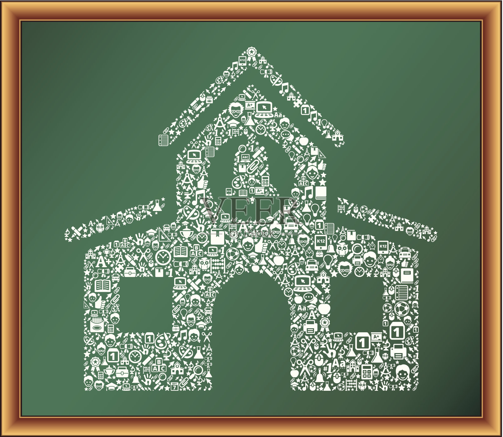 学校建筑教育版税免费矢量图形黑板插画图片素材