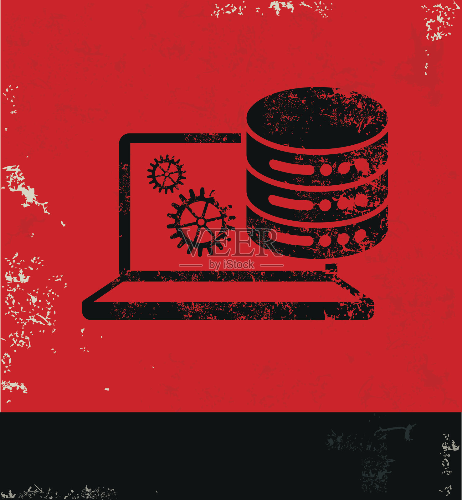 数据库设计上的红色背景,矢量插画图片素材