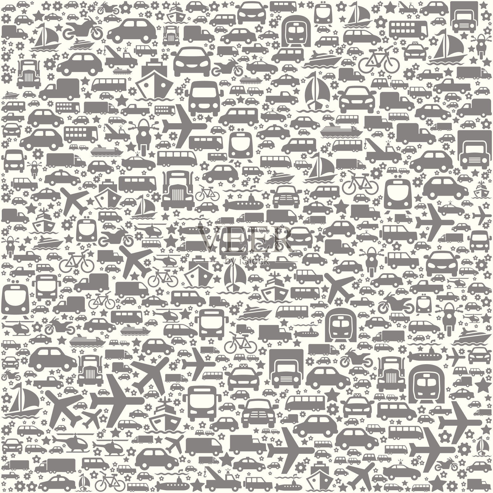 无缝背景下的运输车辆插画图片素材