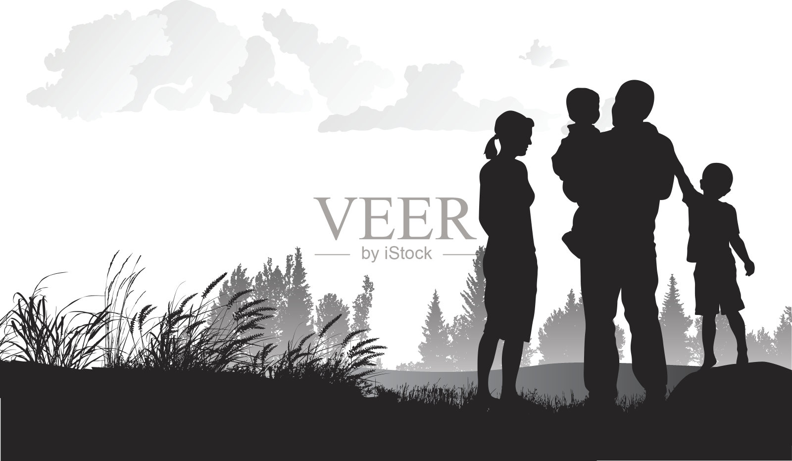 长得跟爸爸一样高插画图片素材