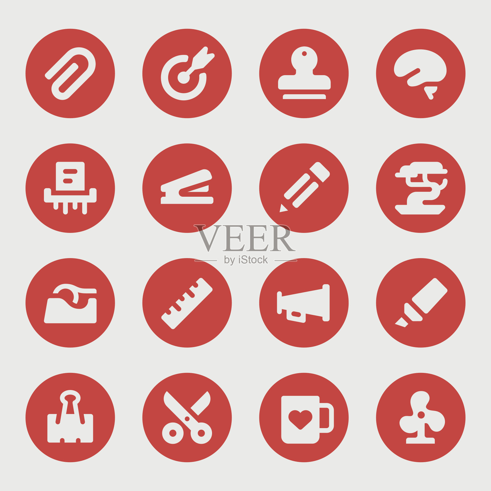 办公工具图标-粗体-圆图标素材