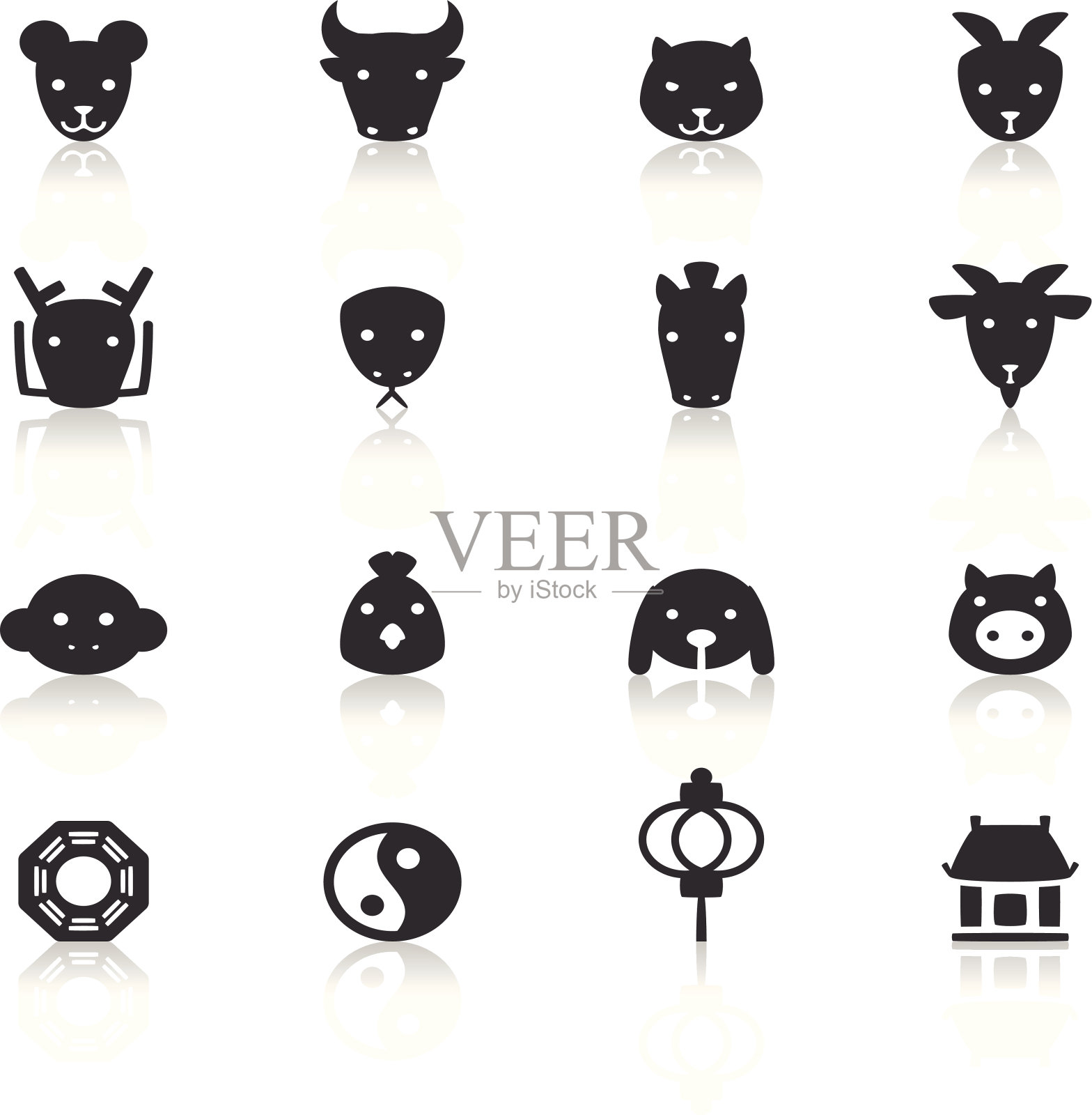 按照中国的属相插画图片素材