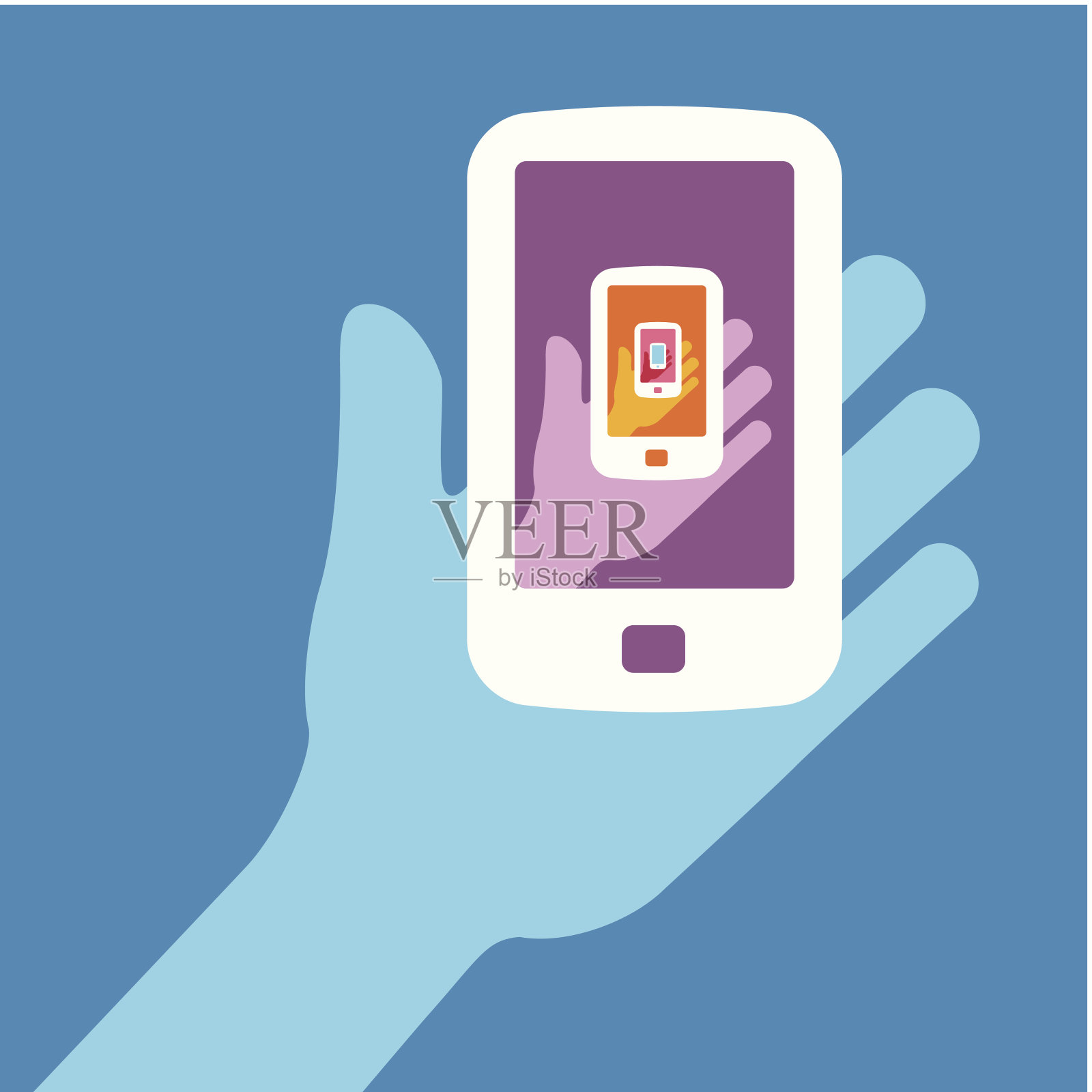 有人拿着电话吗插画图片素材