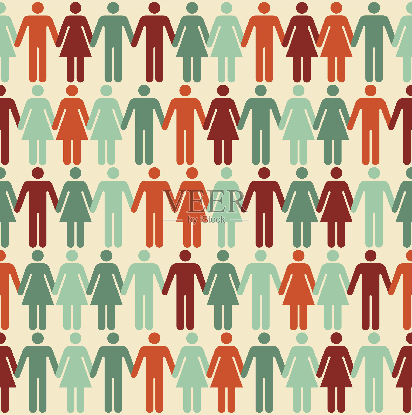 无缝的人插画图片素材