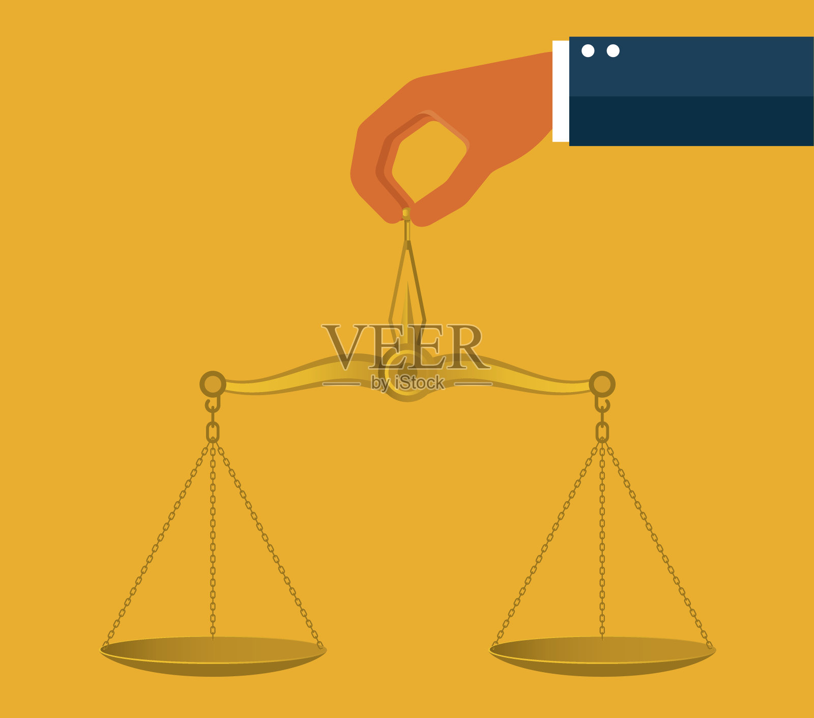 尺度在手里插画图片素材