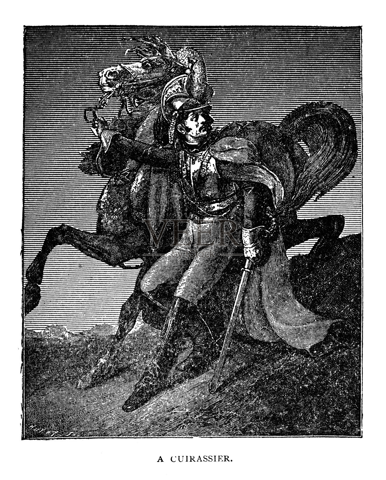 法国的胸甲骑兵插画图片素材