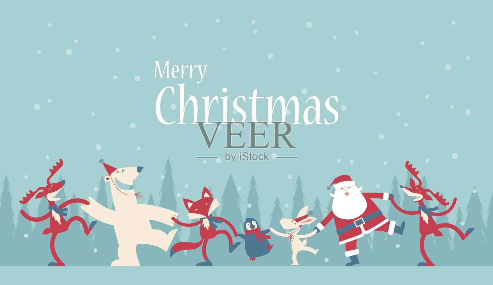 圣诞节的舞蹈插画图片素材