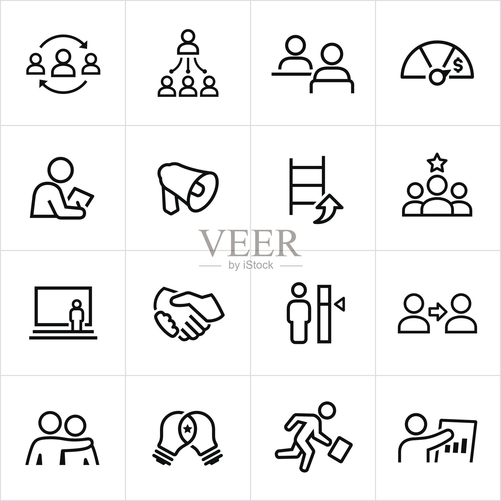 管理图标-线条风格插画图片素材