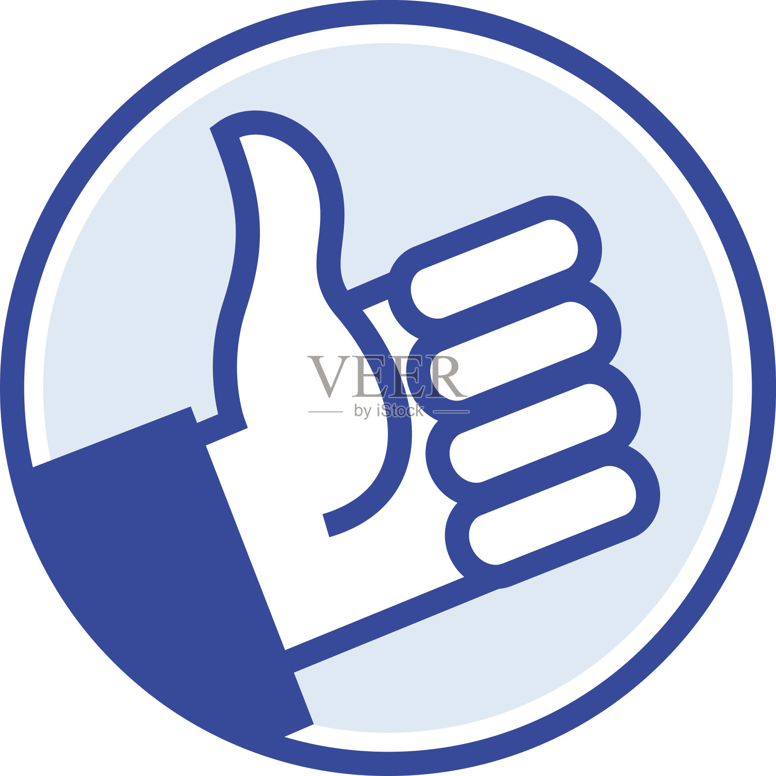 蓝色的拇指插画图片素材