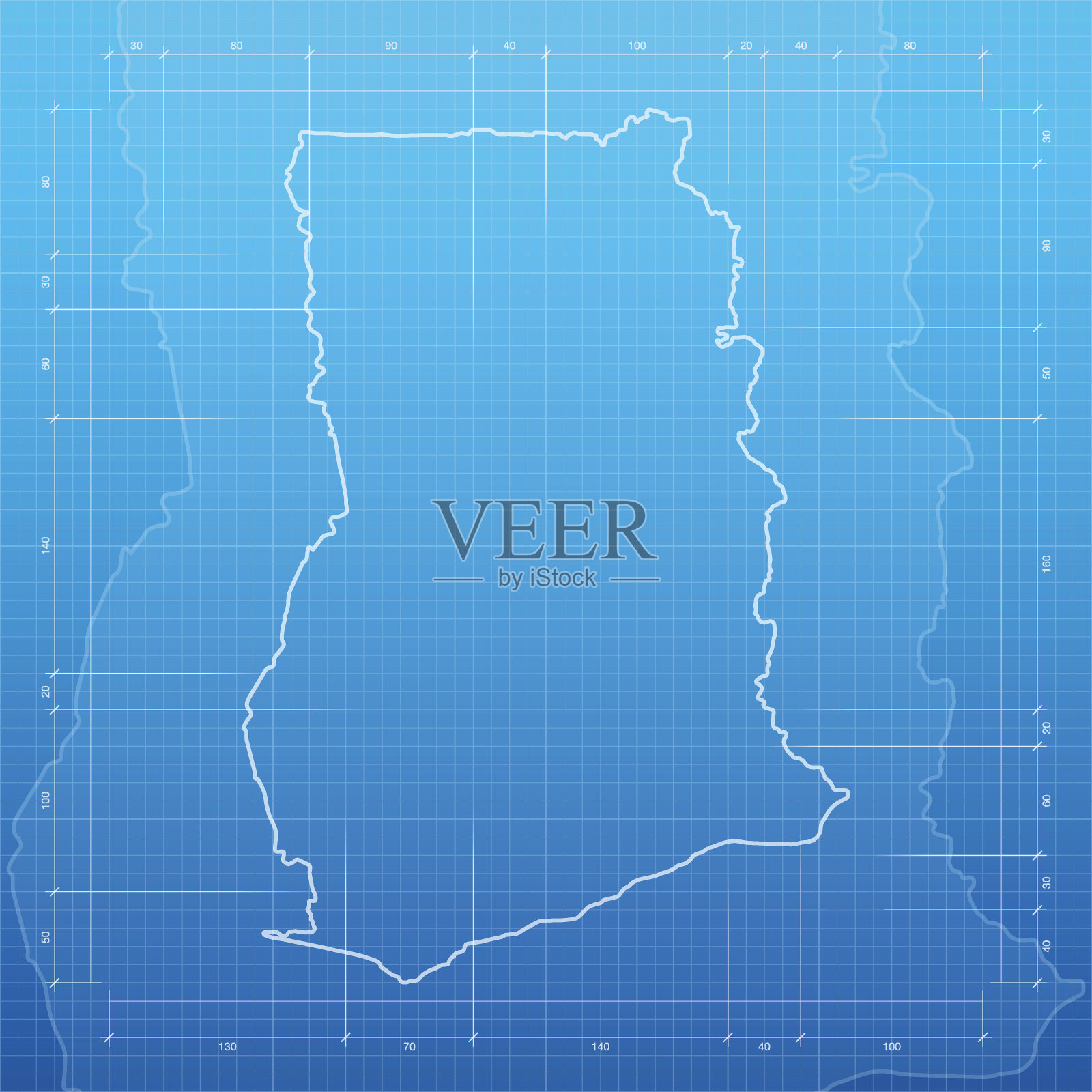 加纳地图上的蓝图背景插画图片素材