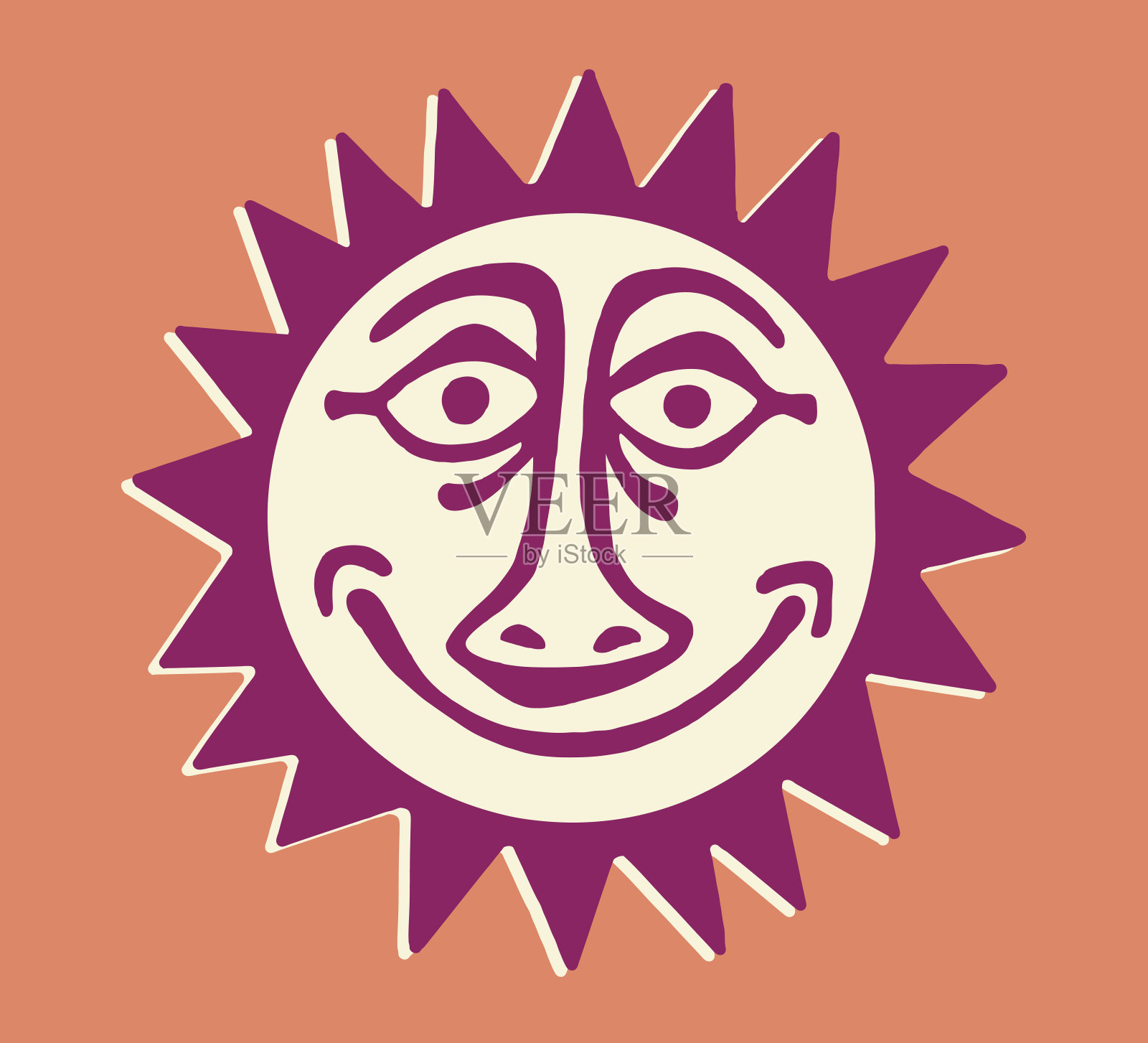 微笑的阳光插画图片素材