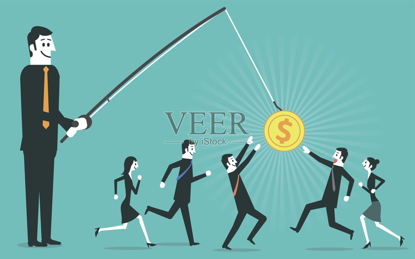 钓鱼插画图片素材