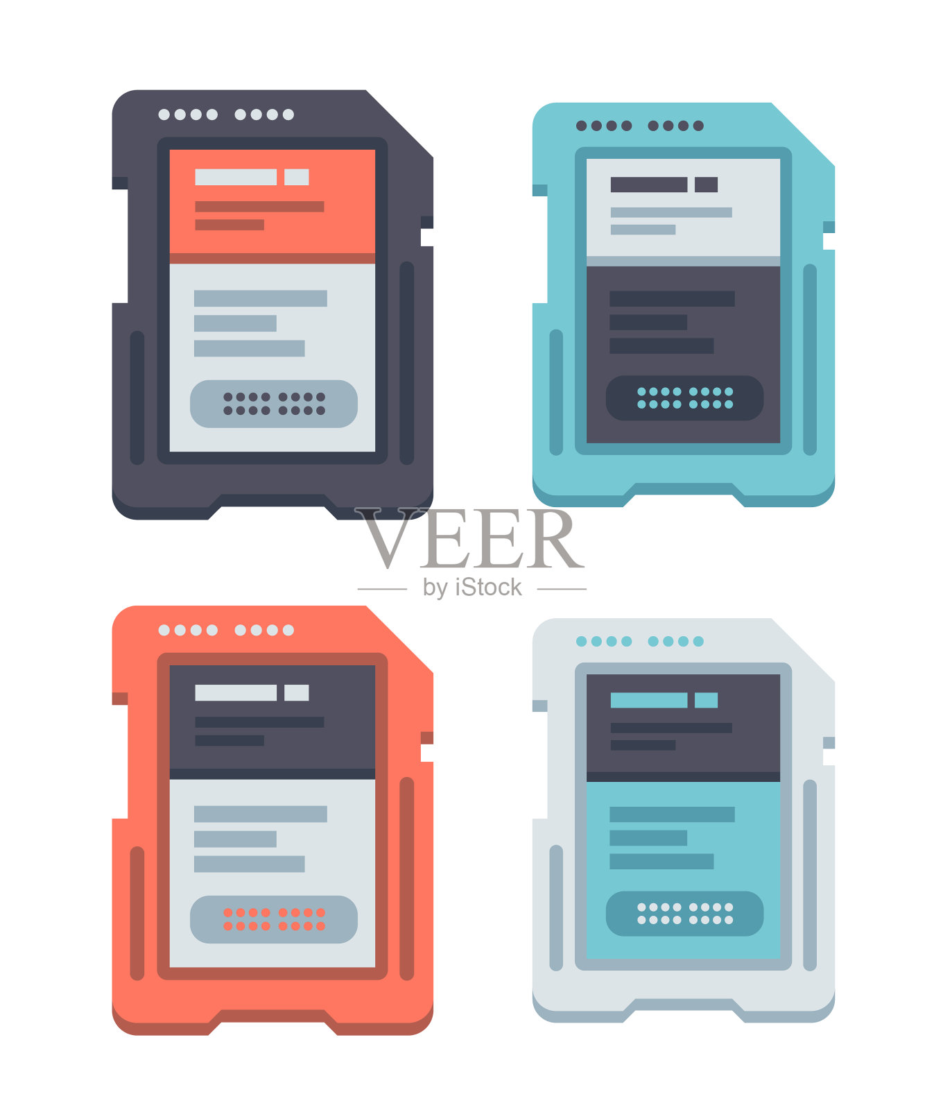 记忆卡平面设计集插画图片素材