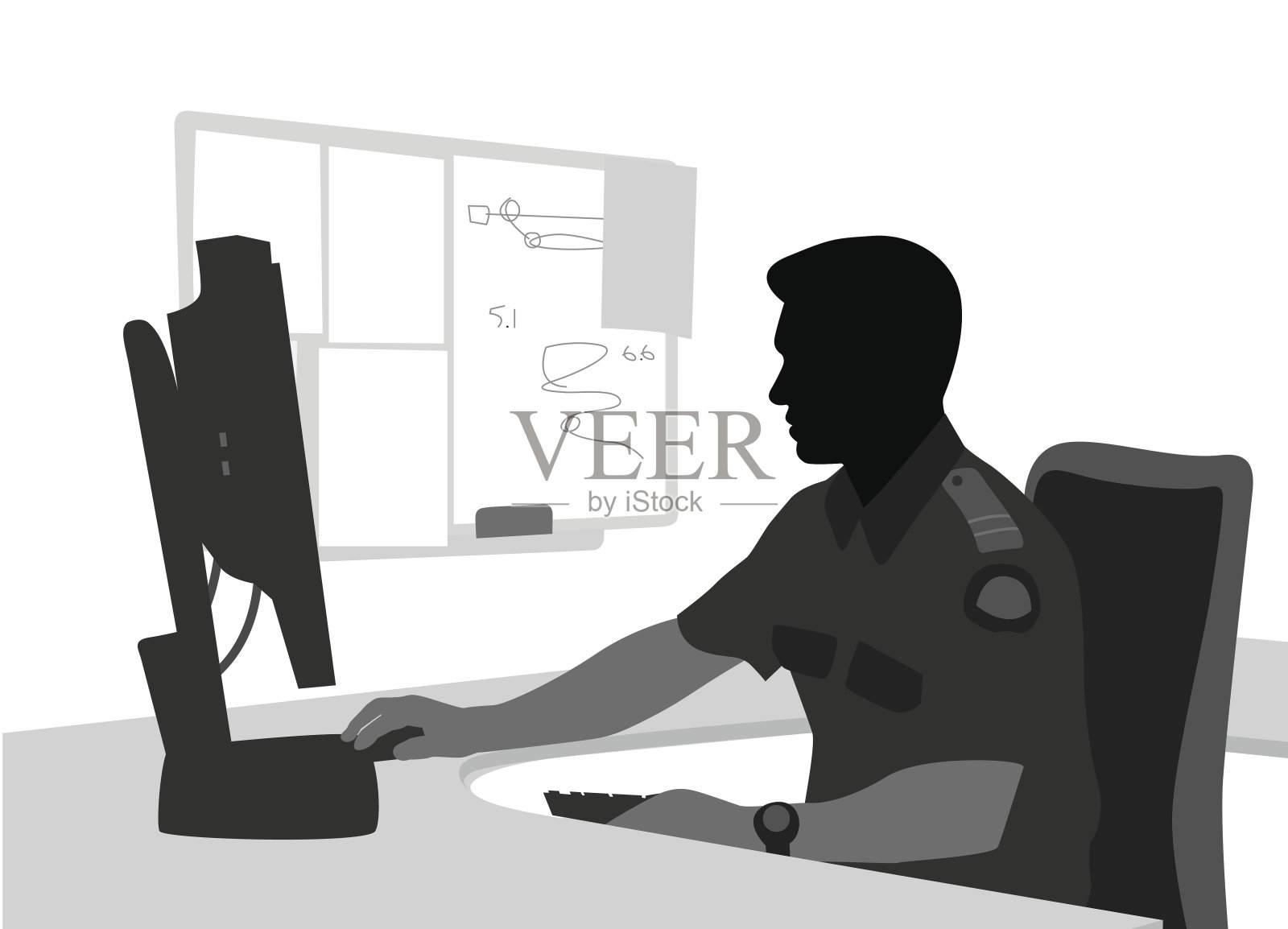 安全计算机工作插画图片素材