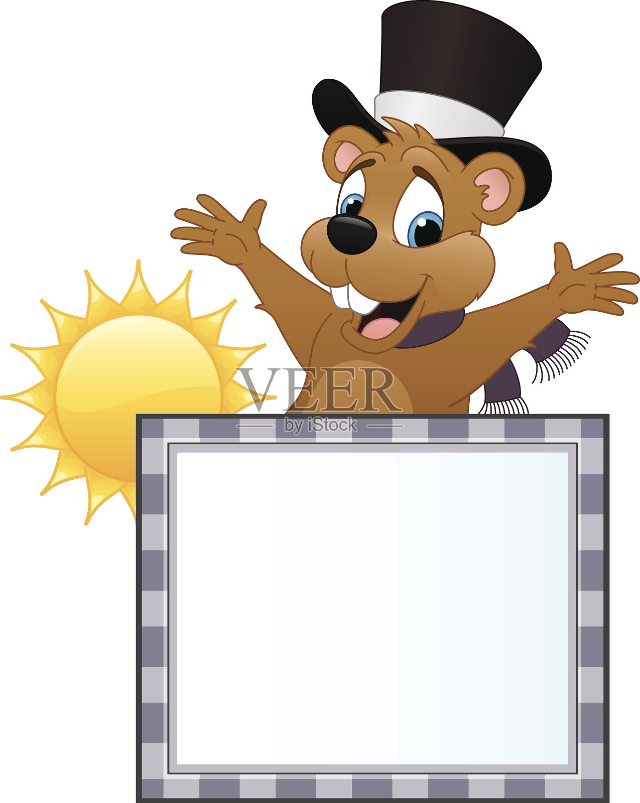 土拨鼠日插画图片素材