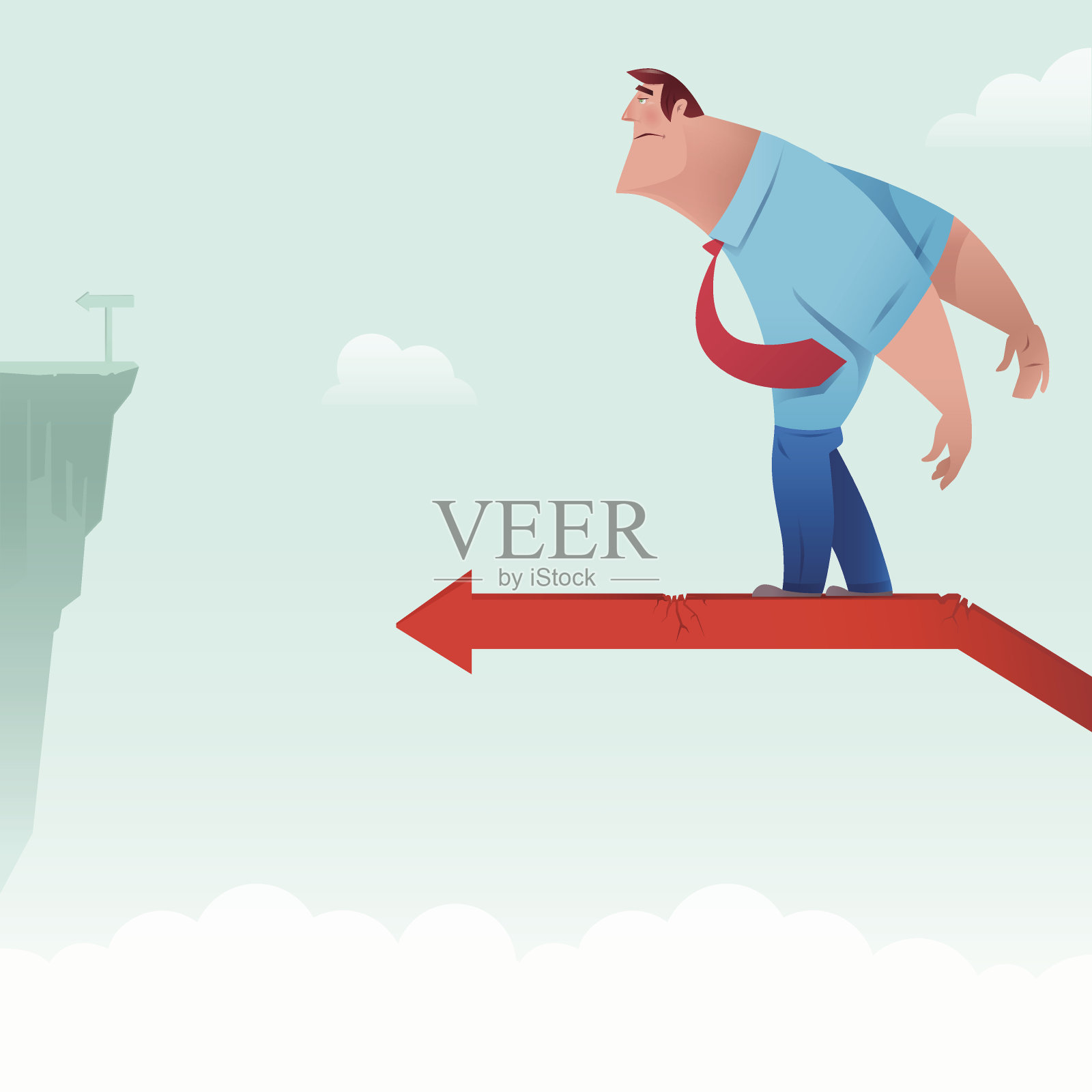 带着裂箭的商人插画图片素材